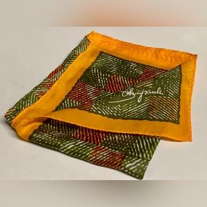 Vintage 1970s Glentex 42” x 14” 30% Silk 70% Rayon Artist Signed Scarf Wrap